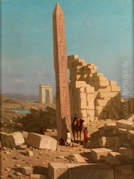 Der Obelisk Des Thutmoses I In Karnak - view 1