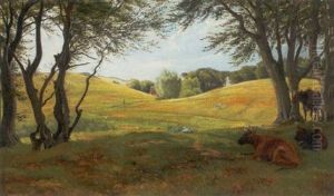 Landskab Med Kreaturer by Albert Ruedinger