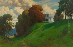 Haus In Idyllischer Landschaft by Eduard Ruedisuehli
