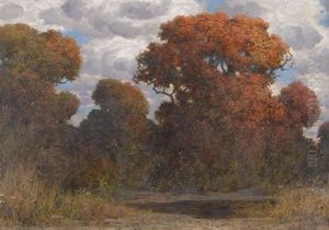 Herbstliche Waldlichtung by Eduard Ruedisuehli