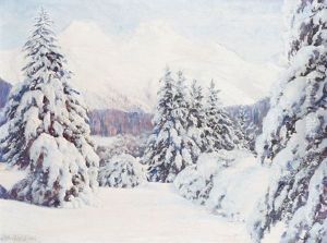Bei St-moritz. Piz Lanquard U. Piz Muraigl by Eduard Ruedisuehli