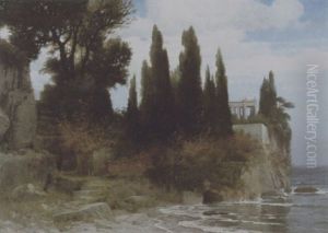 Insel Mit Antikem Tempel