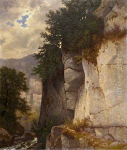 Felspartie Aus Dem Jura by Jakob Lorenz Ruedisuehli
