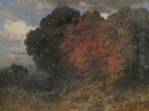 Baumlandschaft Im Herbst by Traugott Hermann Ruedisuehli