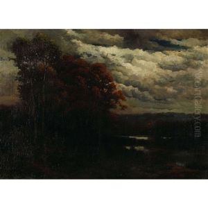 Abendliche Uferpartie by Traugott Hermann Ruedisuehli