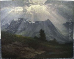 Gebirgslandschaft by Traugott Hermann Ruedisuehli