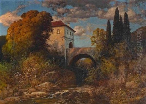 Blick Auf Ein Burgtor Mit Brucke - view 1