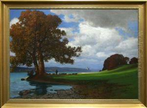 Summer Landscape by Traugott Hermann Ruedisuehli