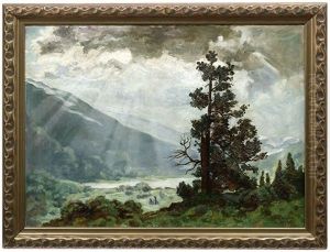 Gebirgssee Im Sonnenschein by Traugott Hermann Ruedisuehli