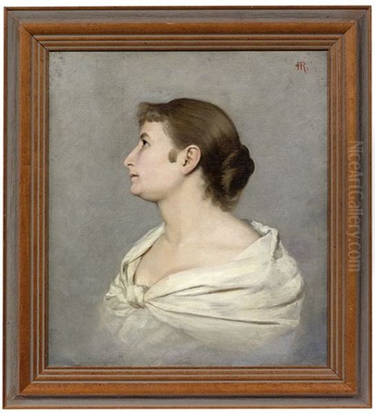 Portrait Der Ehefrau Elisa Rudisuhli, Geb. Jager, Im Profil Nach Links - view 1