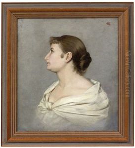 Portrait Der Ehefrau Elisa Rudisuhli, Geb. Jager, Im Profil Nach Links by Traugott Hermann Ruedisuehli