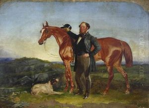 Man With Horse And Gun Dog