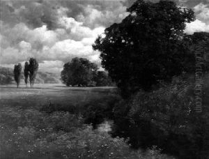 Landschaft Unter Einem Leicht Bewolkten Sommerhimmel by Traugott Hermann Ruedisuehli
