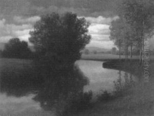 Stiller Fluss Unter Regenwolken Stiller Fluss Unter Regenwolken
