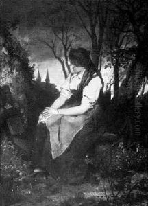 Trauerndes Madchen by Traugott Hermann Ruedisuehli