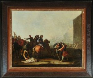 Schlacht- Und Vertreibungsszene Mit Reitern by Rugendas, Georg Philipp I