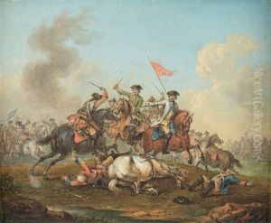 A Pair Of Battle Scenes by Rugendas, Georg Philipp I
