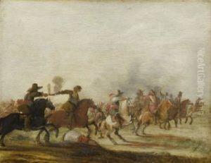 Reiterschlachte (+ Another; Pair) by Rugendas, Georg Philipp I