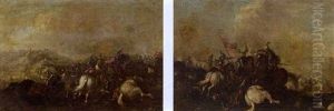 A Cavalry Battle Scene by Rugendas, Georg Philipp I