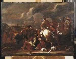Scene De Combat Entre Les Turcs Et Les Hongrois