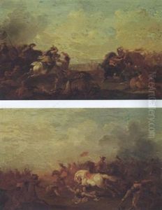 Cavalry Battle by Rugendas, Georg Philipp I