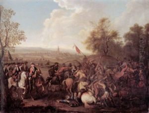 Reitergefecht Vor Den Toren Einer Stadt by Rugendas, Georg Philipp I
