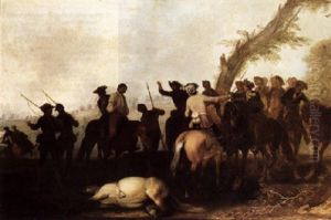 A Cavalry Engagement by Rugendas, Georg Philipp I