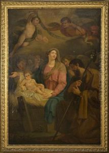 Sacra Famiglia Con Adorazione Degli Angeli