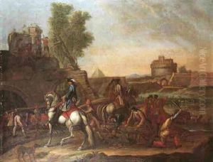 Capriccio Landscape With A Horseman Beside Builders, The Pyramid Of Sixtus And The Castel Sant'angelo Capriccio Landscape With A Horseman Beside Builders, The Pyramid Of Sixtus And The Castel Sant'angelo