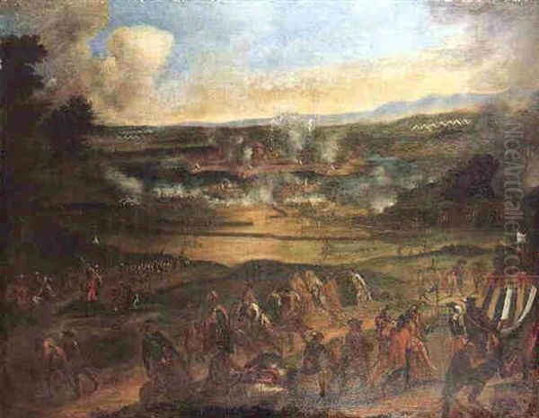 Landscape With Wounded Soldiers Making For An Encampment And A Fortified Town Under Siege Beyond - view 1