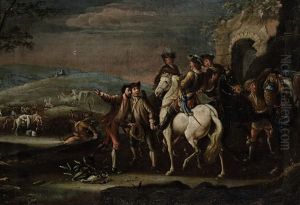 Soldaten Im Gesprach by Georg Philipp Rugendas the Younger