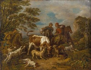 Stierhatz by Georg Philipp Rugendas the Younger