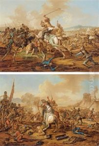 Gefecht Zwischen Christlicher Infanterie Und Turkischer Reiterei (pair) Gefecht Zwischen Christlicher Infanterie Und Turkischer Reiterei (pair)