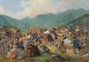 The Fiesta Of San Juan In Amencaes by Johann Moritz Rugendas