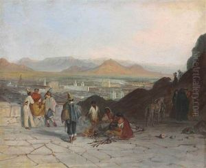 Vista De Santiago Desde El Cerro Santa Lucia Hacia El Oriente