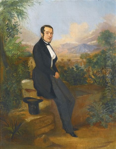 Portrait Of George Hhellmann Before A Vista In Tacna, Peru - view 1