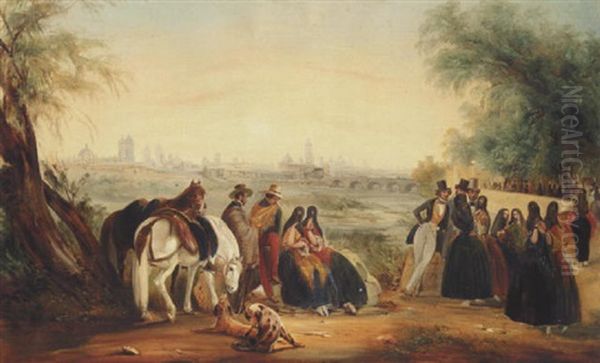 Figures By A River, Lima Beyond - view 1