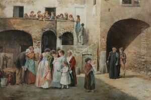 Christening In The Courtyard