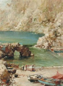 Beached Boats In A Mediterranean Cove