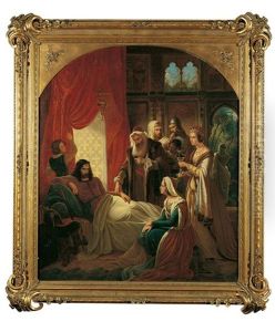 Gottfried Von Bouillon, Konig Von Jerusalem, Auf Dem Krankenlager by Ludwig Sigismund Ruhl