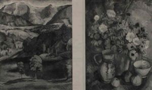 Gebirgslandschaft Mit See by Clara Ruhle