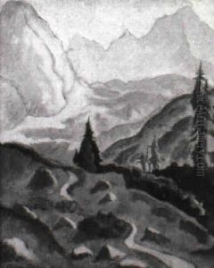 Gebirgslandschaft by Clara Ruhle