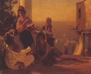 Sur La Terrasse En Italie by Jules Ruinart De Brinant