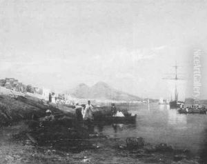 A Scene At Santa Lucia by Jules Ruinart De Brinant