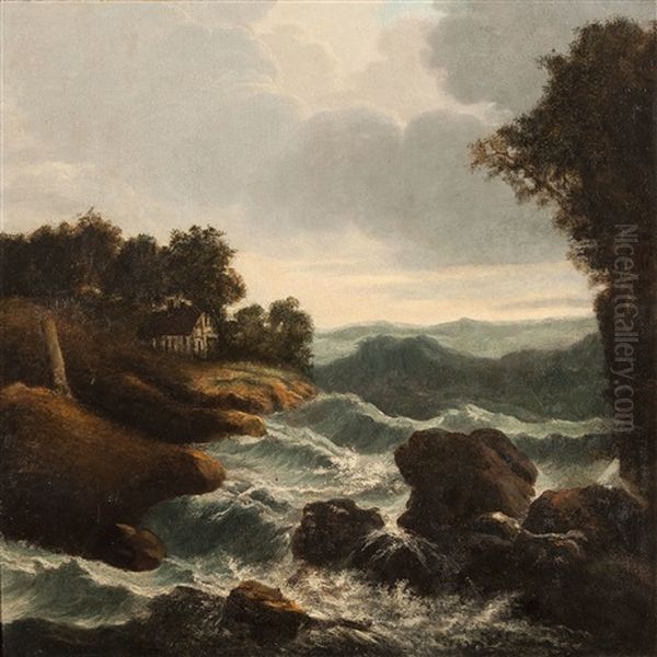 Landscape With Stream And Cottage - view 1