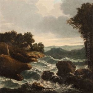 Landscape With Stream And Cottage by Jacob Van Ruisdael