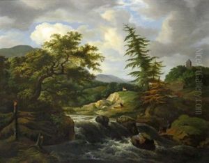 A Horseman And A Hunter With His Dog In A Northern Landscape