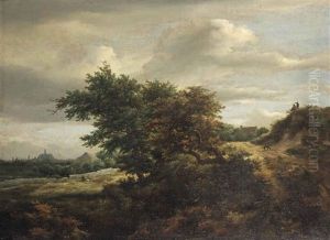 A Path On A Wooded Rise, Haarlem In The Distance by Jacob Van Ruisdael