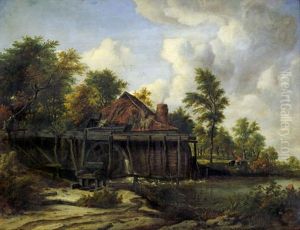 Wassermuhle Am Waldrand by Jacob Van Ruisdael
