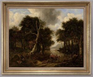 Wooded Landscape With Figures by Jacob Van Ruisdael